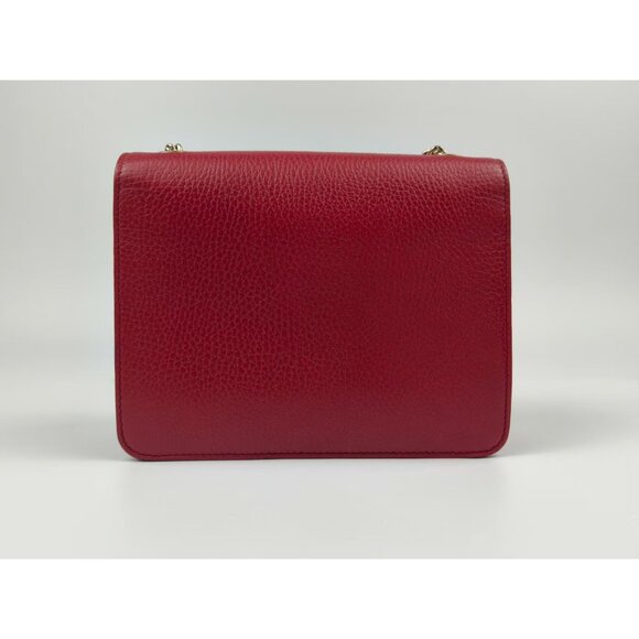 Pre-owned Gucci Dollar Calfskin Interlocking G Small Shoulder/Crossbody Bag Red - Picture 2 of 14